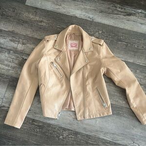 Levi’s Tan Leather Moto Jacket